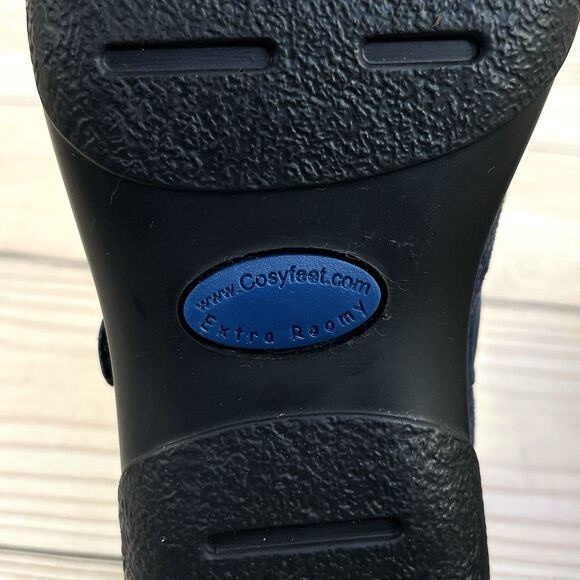 Cosyfeet Laura Shoes Women 9 Navy Blue Floral Mary Jane Extra Roomy Comfort Flat - Picture 13 of 16